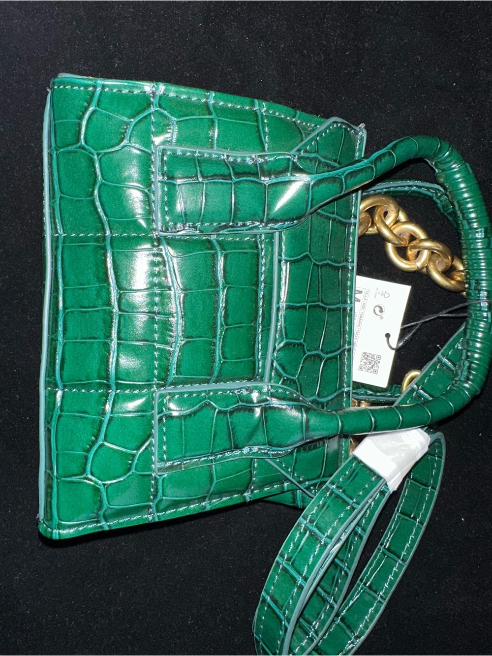 Zara Green Croc-Embossed Mini Tote Bag - Stylish Women’s Handbag